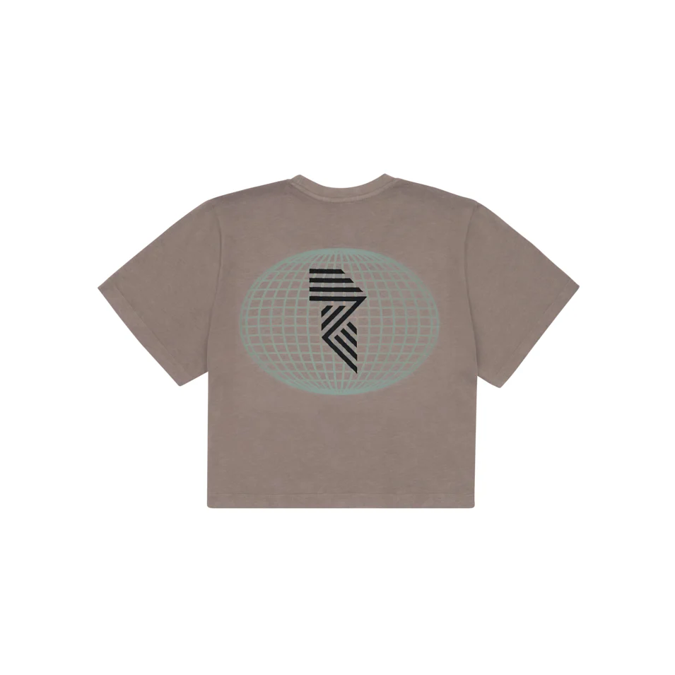 GLOBE CROP TEE CINDER